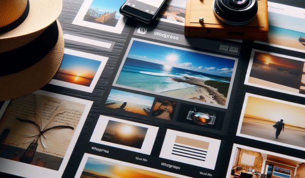 Die Foto von verschiedenen WordPress-Themes auf einem Fotoschirm